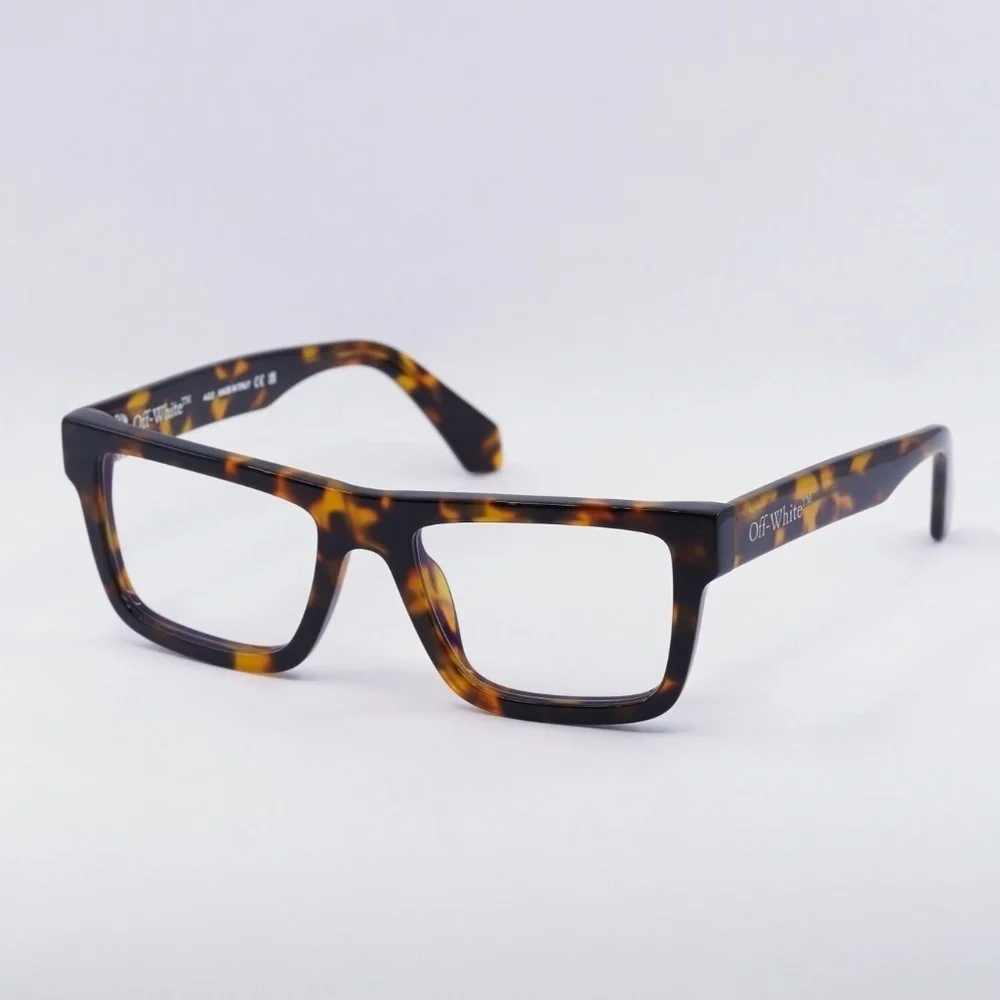 NWT Off-White Style 25 Havana Rectangle 54mm Eyeglasses